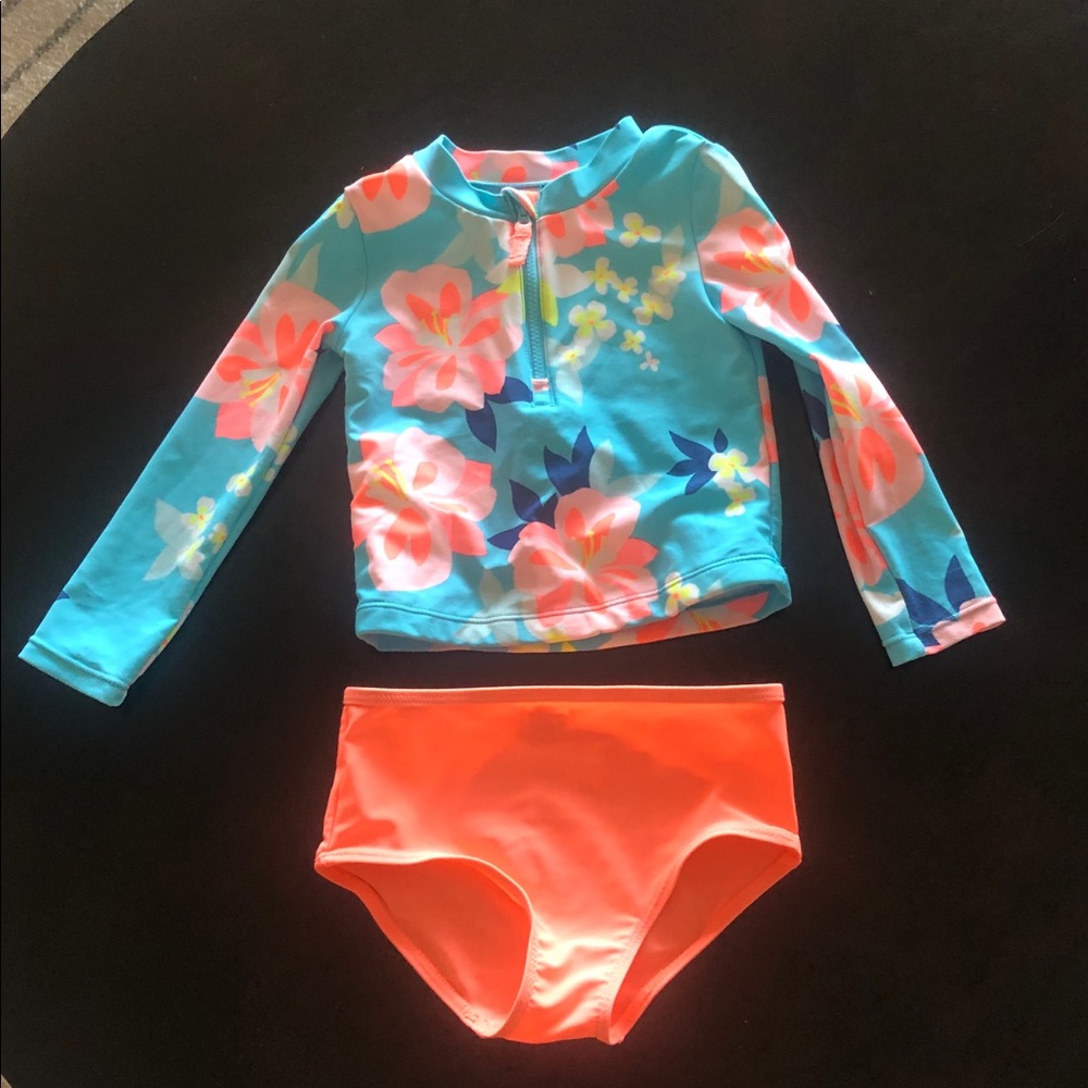 Two piece rash guard swimsuit